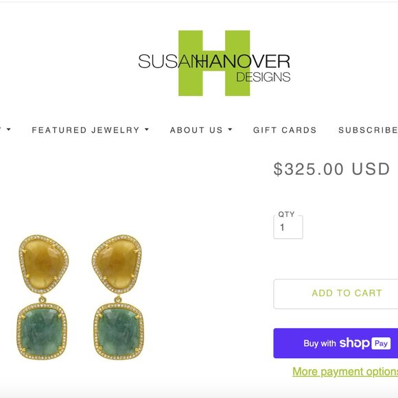 Sliced Sapphires Drop Earrings by Susan Hanover - Picture 12 of 13